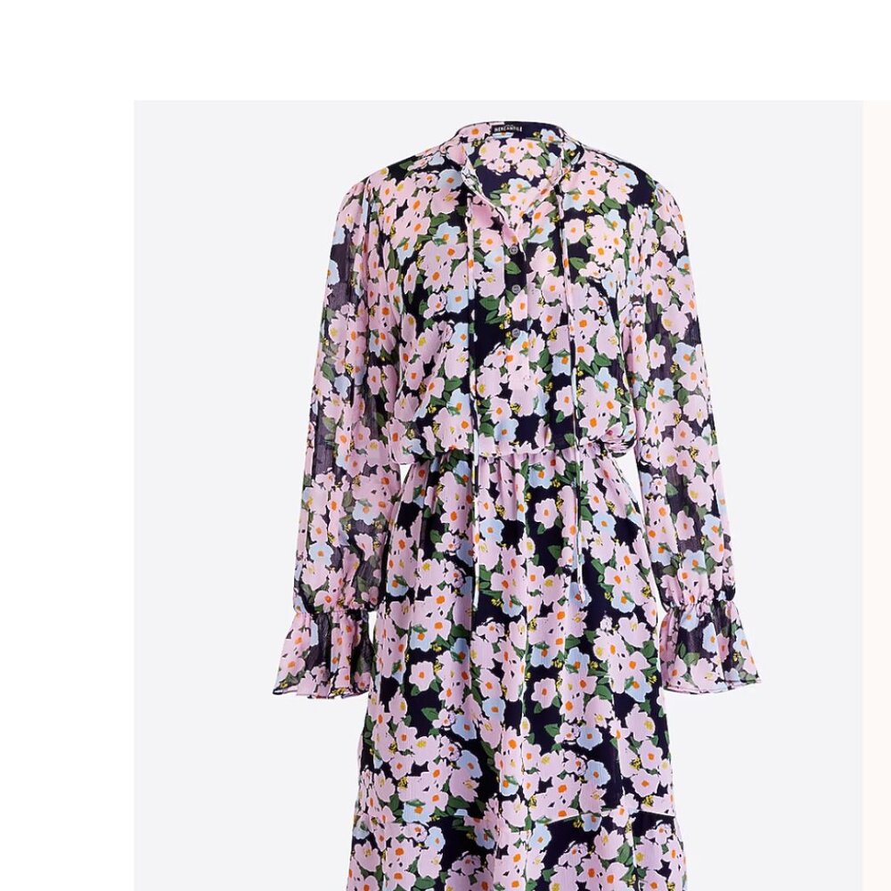 J Crew Mercantile size small Navy and Pink floral long sleeve, v neck